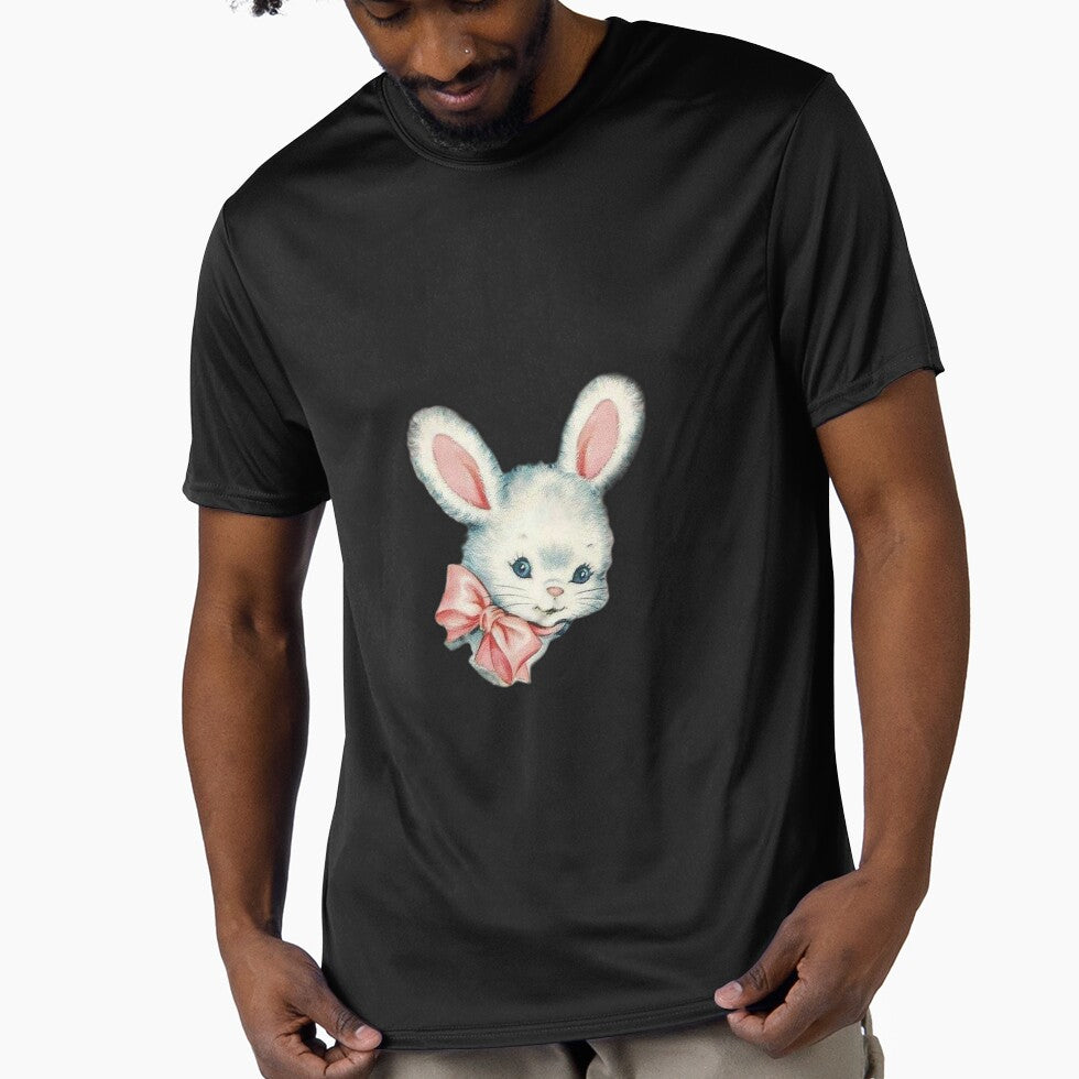 Cute vintage bunny with ribbon by Pixiedrop