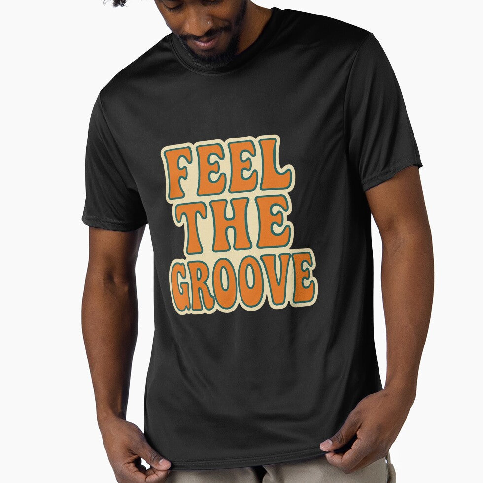 Feel The Groove Retro Typography Funky Music Design by ArtComixHaven
