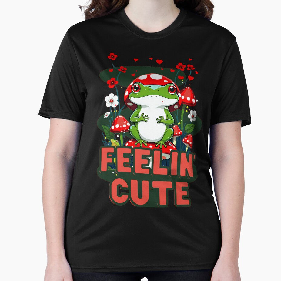 Feelin Cute' Frog On Mushroom Design by FocusedPatterns