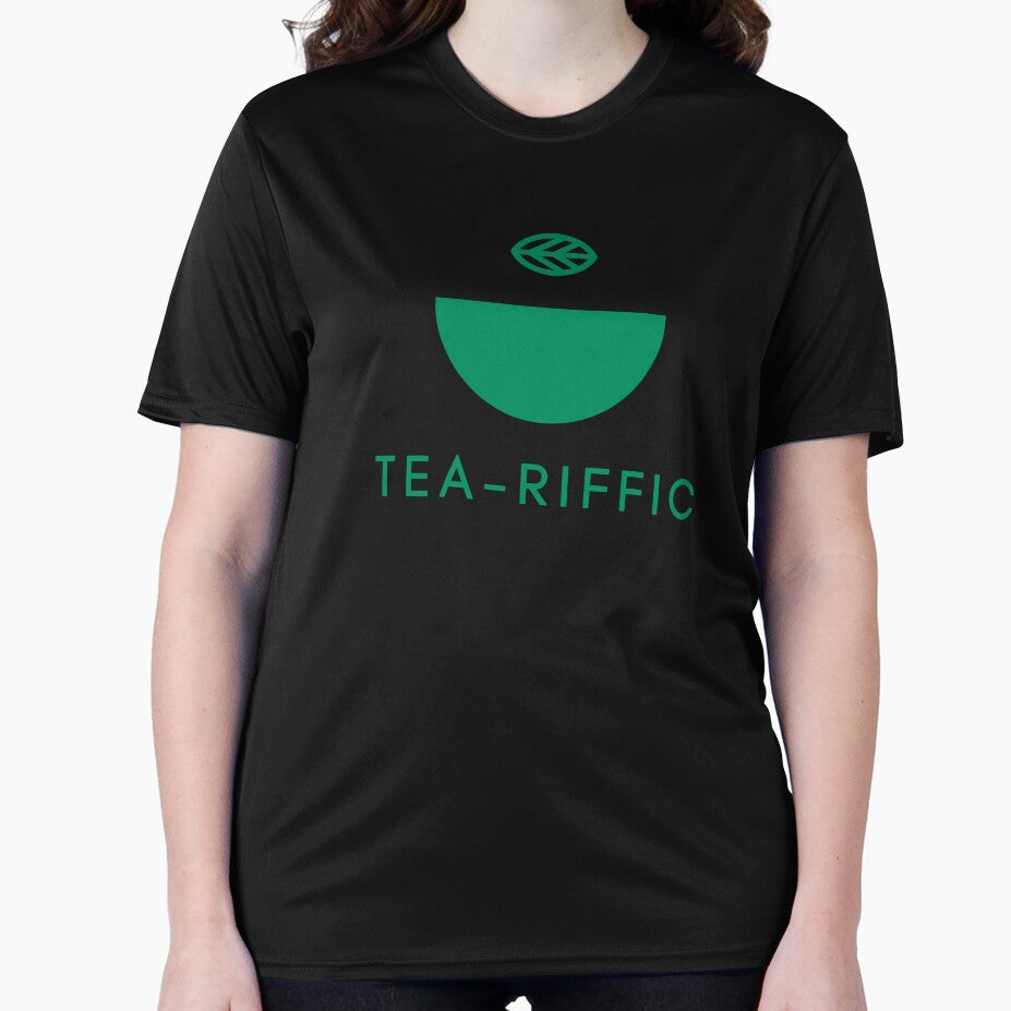 Tea-riffic Green Half Cup Matcha Pun by LekkieStudioArt