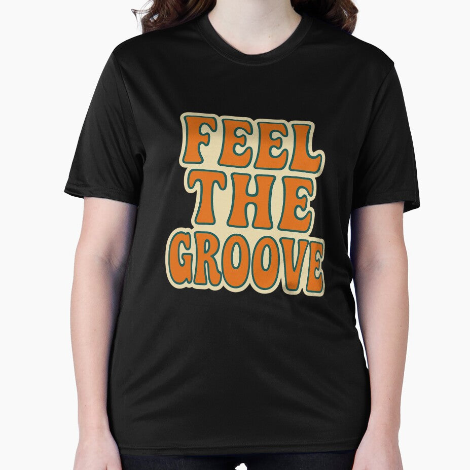 Feel The Groove Retro Typography Funky Music Design by ArtComixHaven