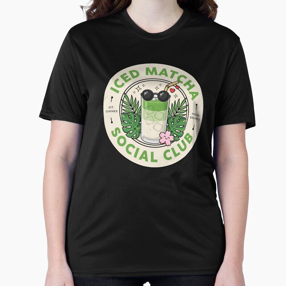 Iced Matcha Social Club – Cute Summer Matcha Latte Lover Aesthetic Design by ArcticFoxStudio