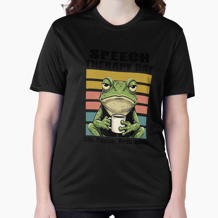 Speech therapy day. sip, pause, articulate/  vintage retro frog by Abibless1998