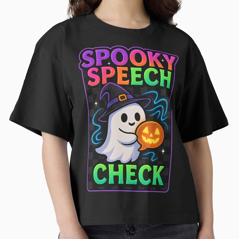 Spooky Speech Check – Funny Halloween SLP Shirt by ClinicalHubs