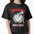 Fermentation Knead & Destroy Shirt, Heavy Metal Baker Tee, Funny Sourdough Metalhead Graphic, Death Metal Bread Baking Shirt, Hardcore Bakery Humor Design by KAYJAY DESIGNS