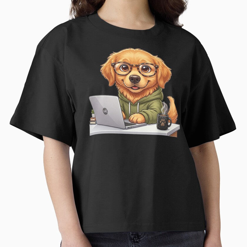 Work From Home Dog – Cute Remote Worker Golden Retriever Laptop Gift by Wild Horizon Studio