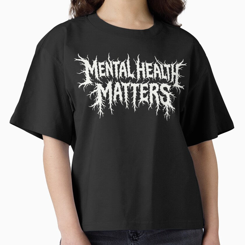 Mental Health Matters Black Metal Style Logo by Eh Plus Designs