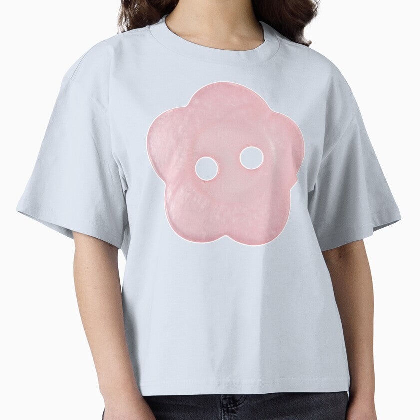pink flower button by teethfairy