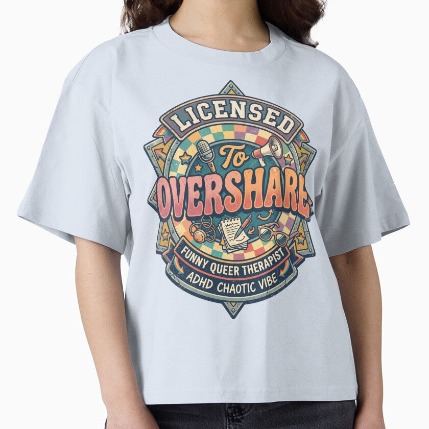 Funny Queer Therapist Oversharing Humor Design LGBTQ ADHD Counselor Retro Gift by Im-Ara