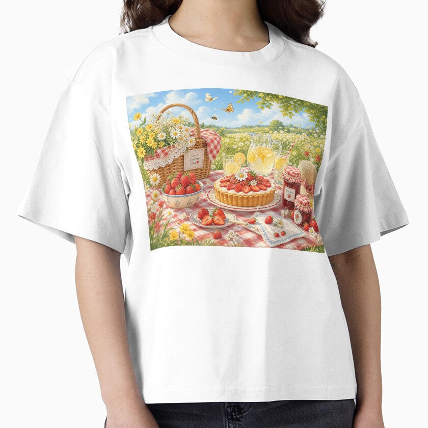 Sweet Summer Days - Strawberry Picnic Cottagecore Art by MeanPanduh