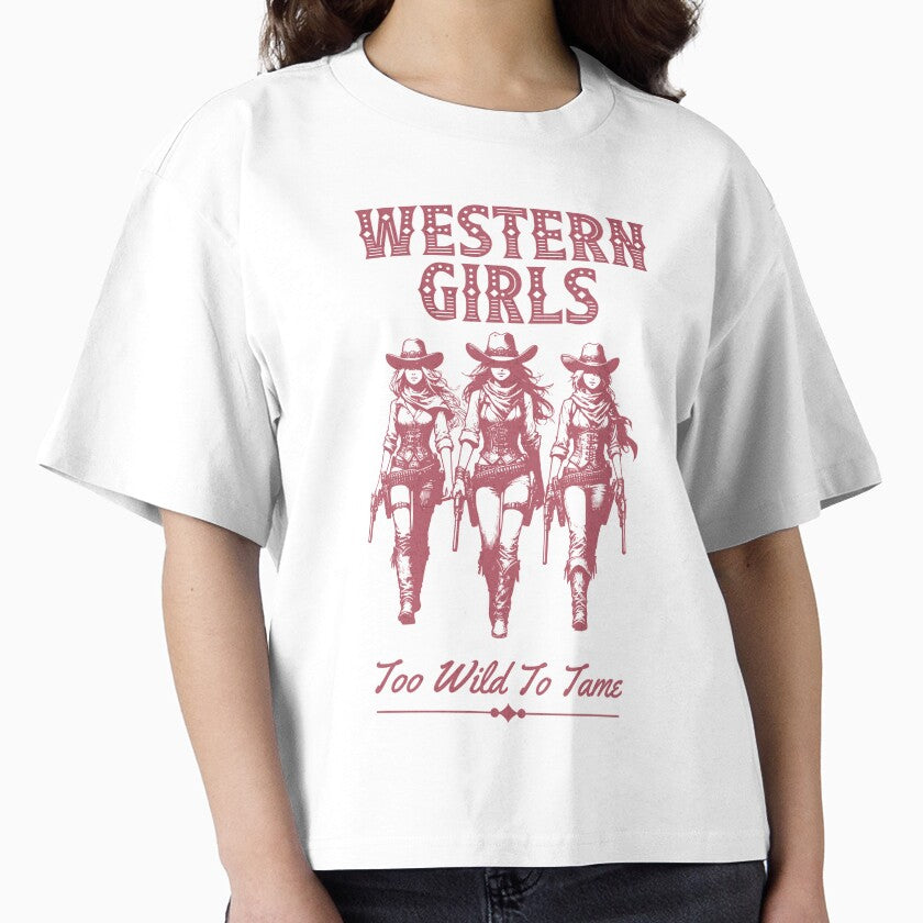 Western Girls Too Wild To Tame Vintage Cowgirl Design by PrintandJoy