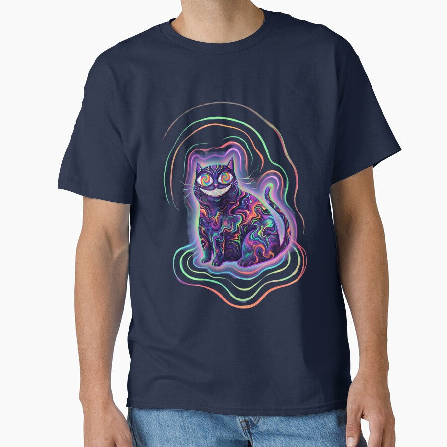 Psychedelic Trippy Cat - Neon Acid Cheshire Art by digitalbob60