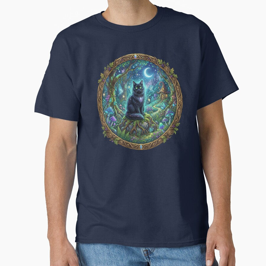 Faecore Forest Shadow Black Cat - Enchanted Woodland Folklore Art by Englandbear