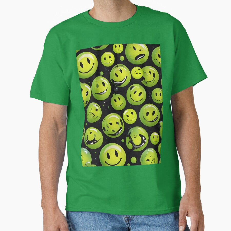 Acid Techno Smiley Face Pattern - 90s Rave by  ZenRave Designs