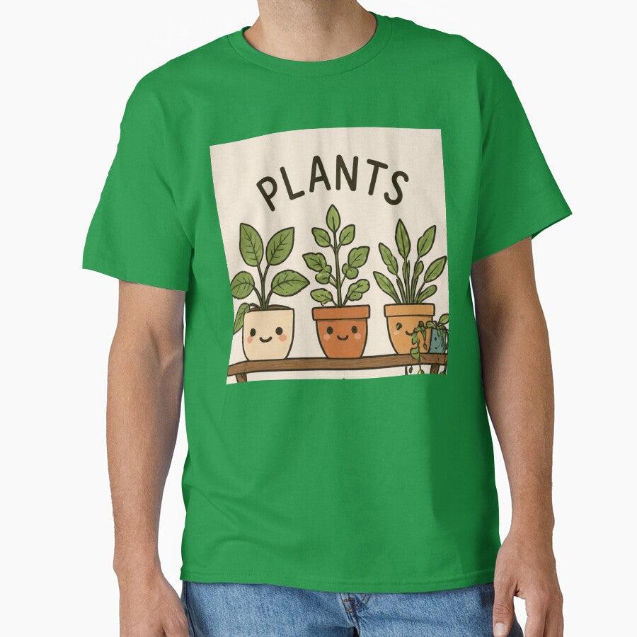 Cute Kawaii Potted Plants on Shelf Illustration by LYAN-STORE