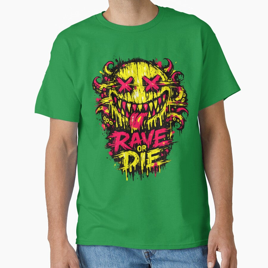 Rave Or Die Acid Skull by  ZenRave Designs