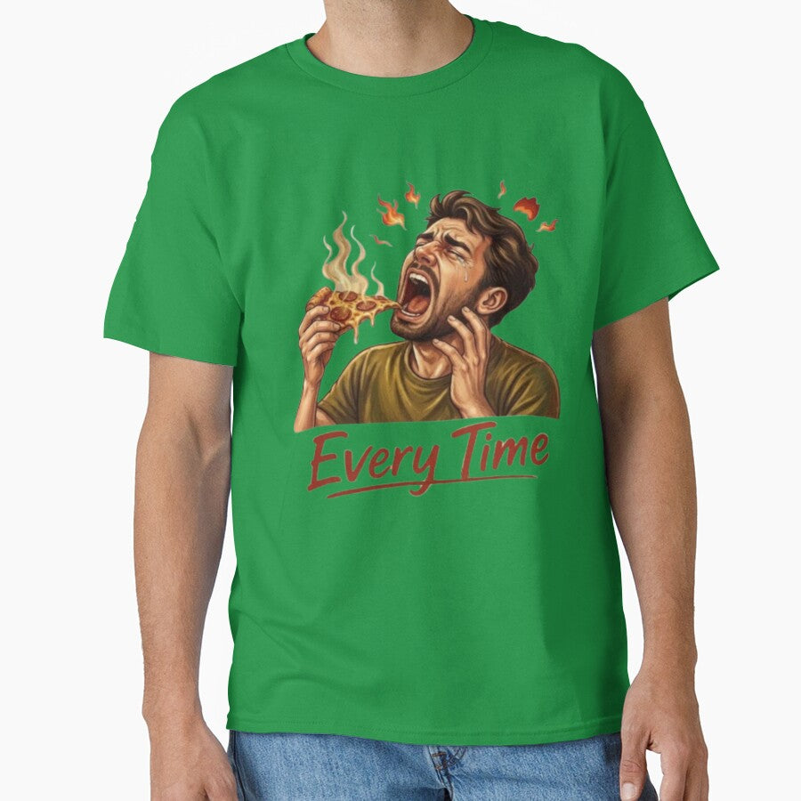 Every Time Hot Pizza Burn – Funny Crying Guy Eating Spicy Slice Graphic by Northern Glow Art