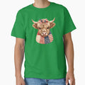 Highland Cow Patchwork Patriotic America 250 July 4th by VectorJoy