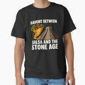 Caught Between Salsa and the Stone Age Funny Food History by POD DYNASTY | Original Print On Demand T-Shirt Graphics
