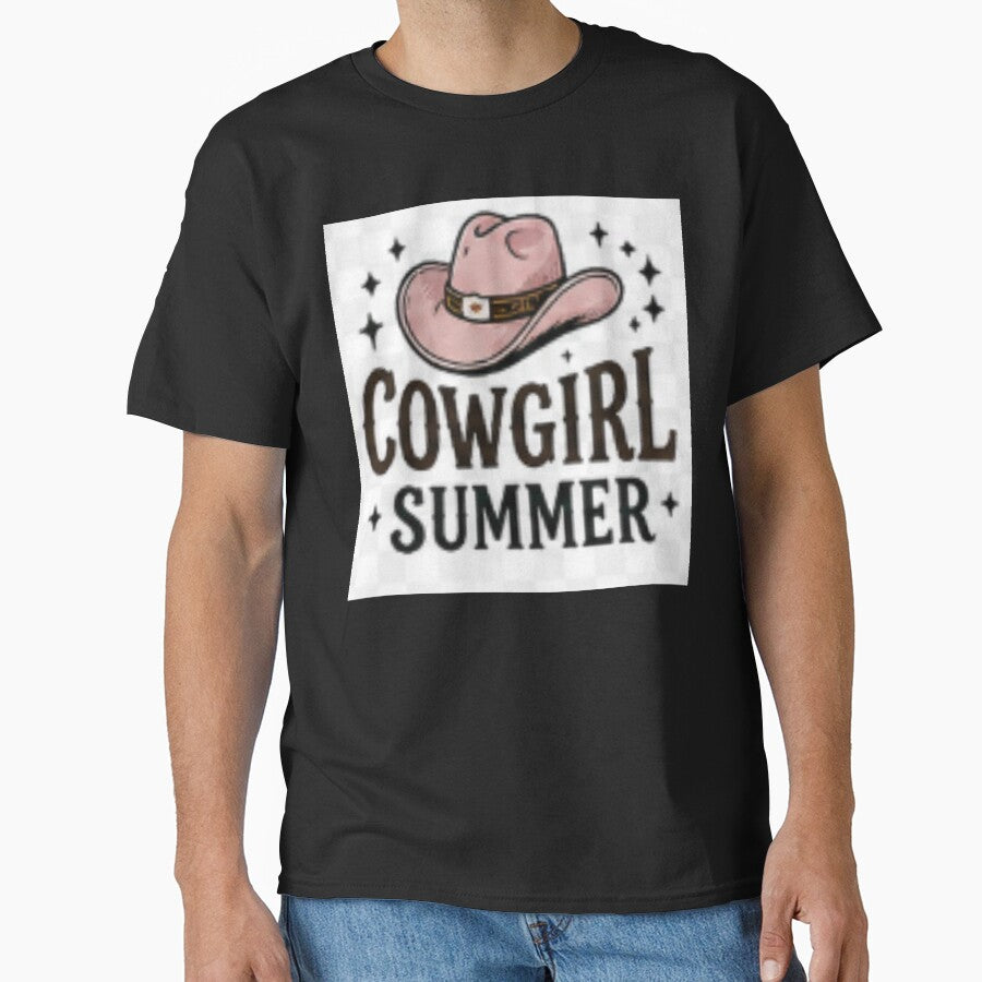 Cowgirl Summer – Cute Pink Cowboy Hat Western Country Girl Graphic T-Shirt by ser-Ile