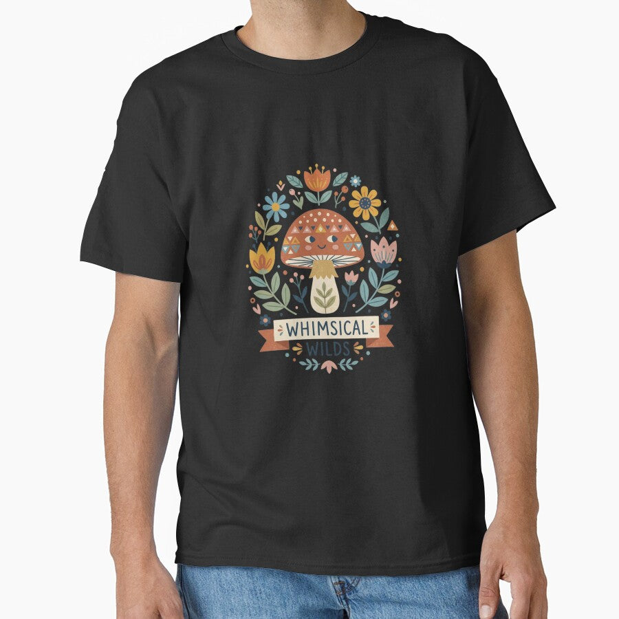 Whimsical Smiling Mushroom Folk Art by Figurimania