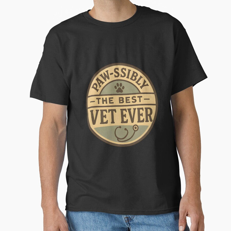 Paw-ssibly the Best Vet Ever – Funny Veterinary Pun Design by Bettybee00