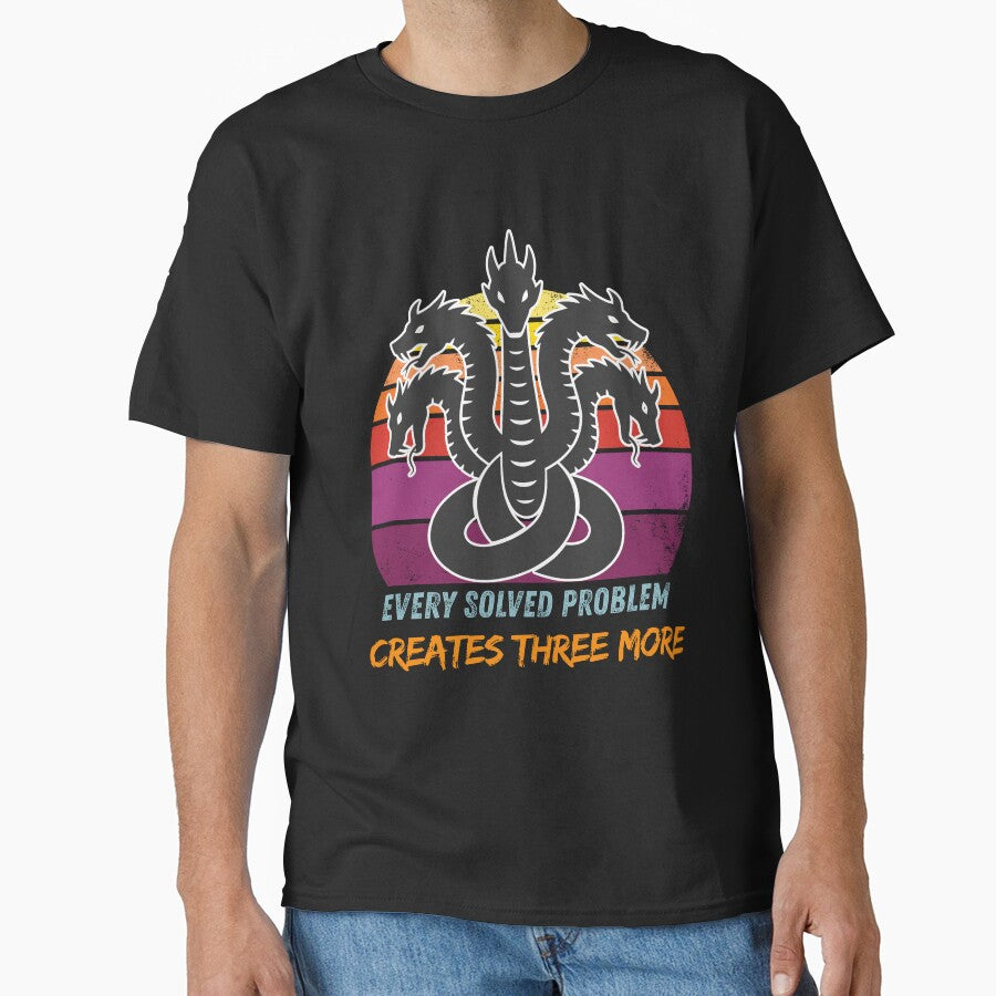 Funny Programmer T-Shirt Tech Hydra Coding Problem Sarcastic Work From Home Office Gift for Engineer by E20STUDIO