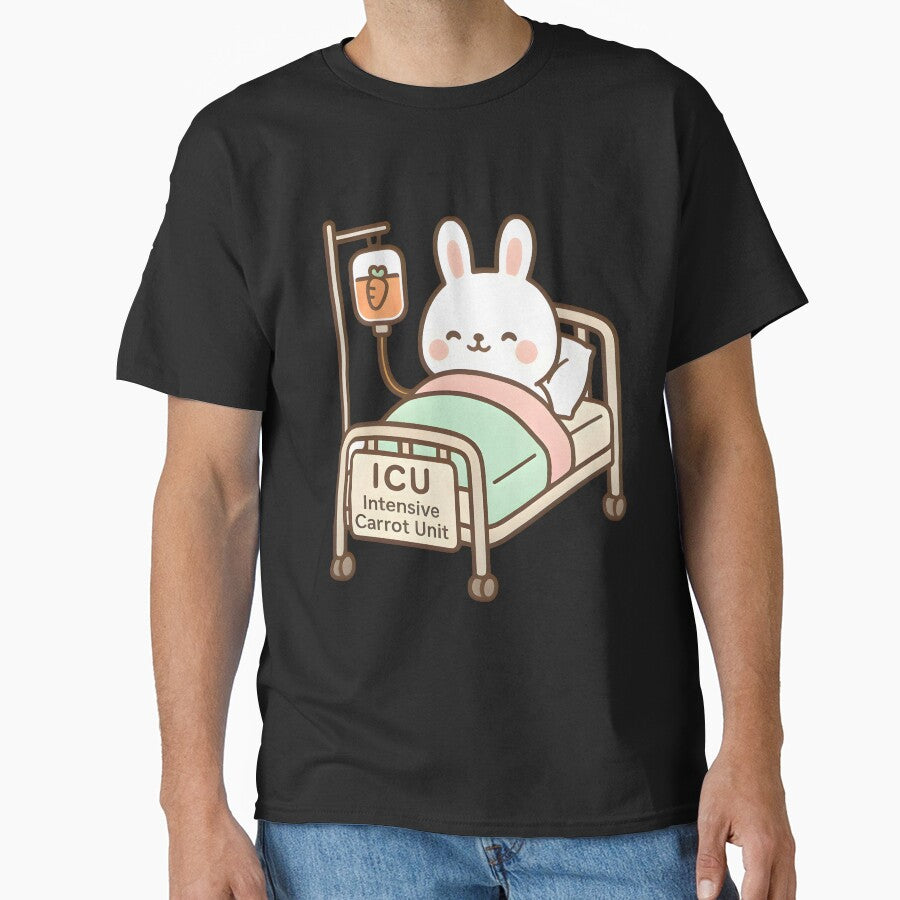 Bunny ICU – Intensive Carrot Unit | Cute Vet Bunny Pun Design by Bettybee00