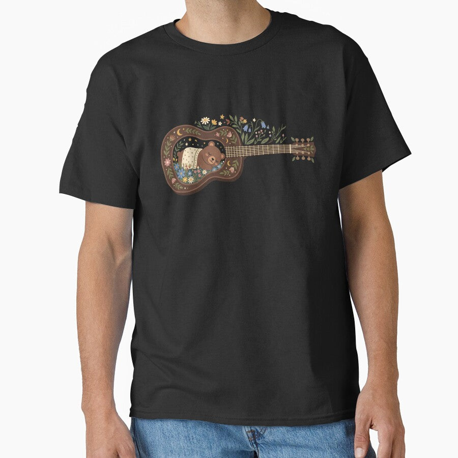 Sleeping Bear Guitar Folk Music - Cottagecore Floral Acoustic by Zazz Lee