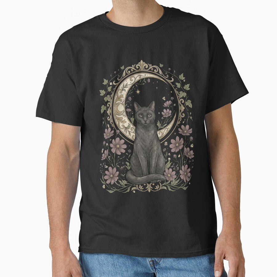 Whimsigoth Black Cat & Crescent Moon by VibranPalette