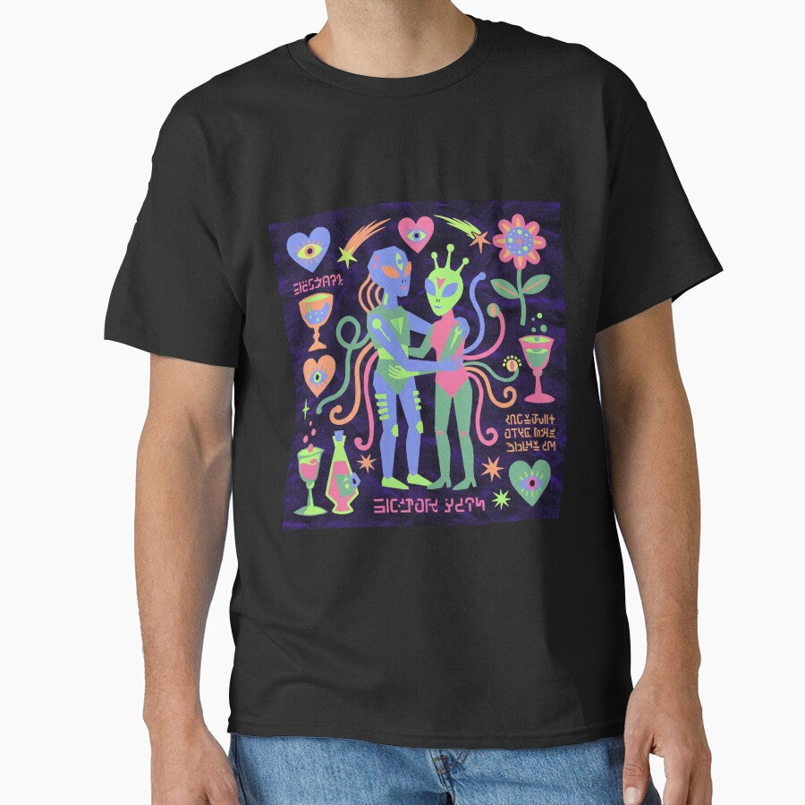 Neon Psychedelic Alien Love Galactic Cipher by zzz888