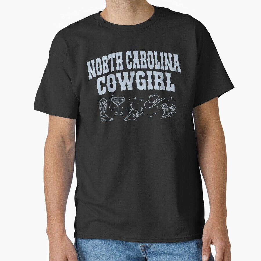 North Carolina Cowgirl Shirt Southern Pride Gift for Western Women, Cowgirl Aesthetic Sweatshirt, Rodeo Ready Hat for Southern Belles, Carolina Cowgirl Tote Bag Western Gift for Country Girls by Noe Mill