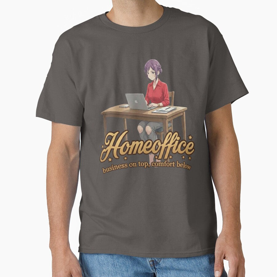 Homeoffice – Business on Top, Comfort Below Funny  Anime Office Lady by DailyStruggleCo