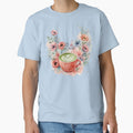 Watercolor Florals & Matcha Latte teacup by SunnyBatch