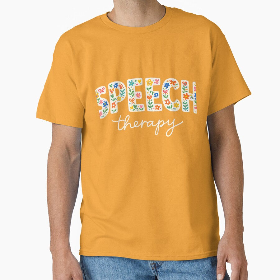 Cute Speech Therapy Speech Language Pathologist SLP Floral T-Shirt by Badriiiii