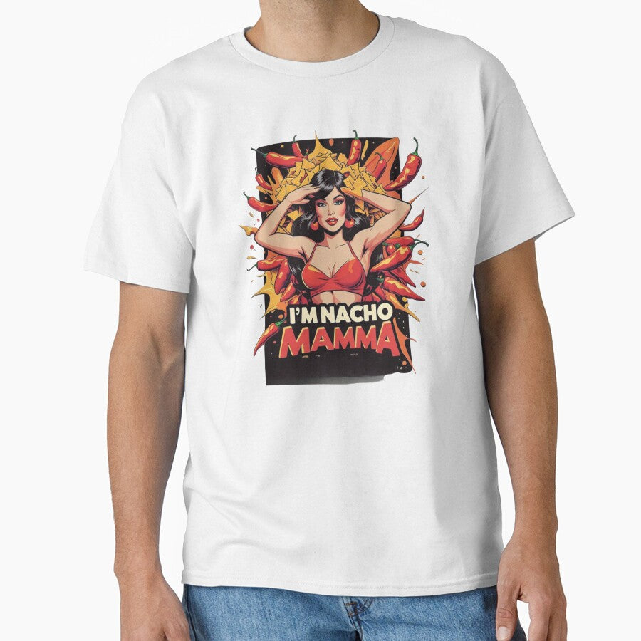 I’m Nacho Mamma – Funny Nacho Food Pun Pop Art T-Shirt by MockingMerch