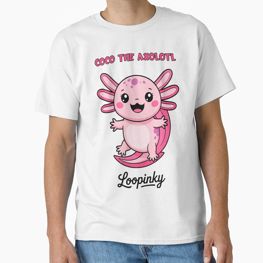 Hug Me! by Coco the Axolotl– Cute Pink Axolotl by LOOPINKY by LOOPINKY Calligraphy and coloring books