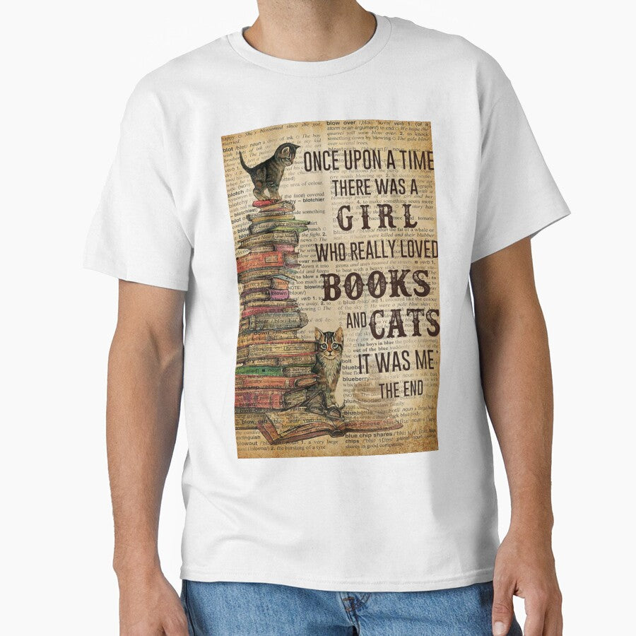 Once upon a time there was a girl who really loved books and cats by NanLeArt