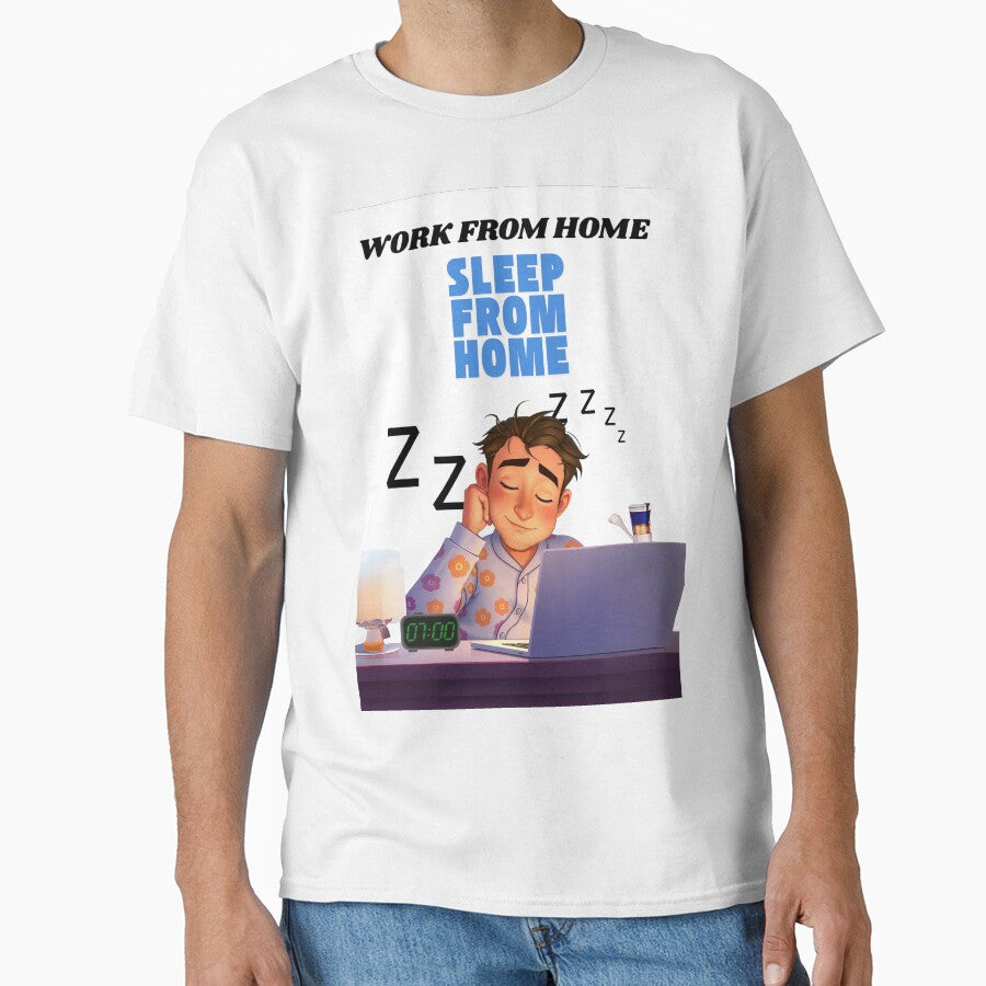 Work From Home, Sleep From Home – Funny Remote Life Quote by Red White Blue Studio