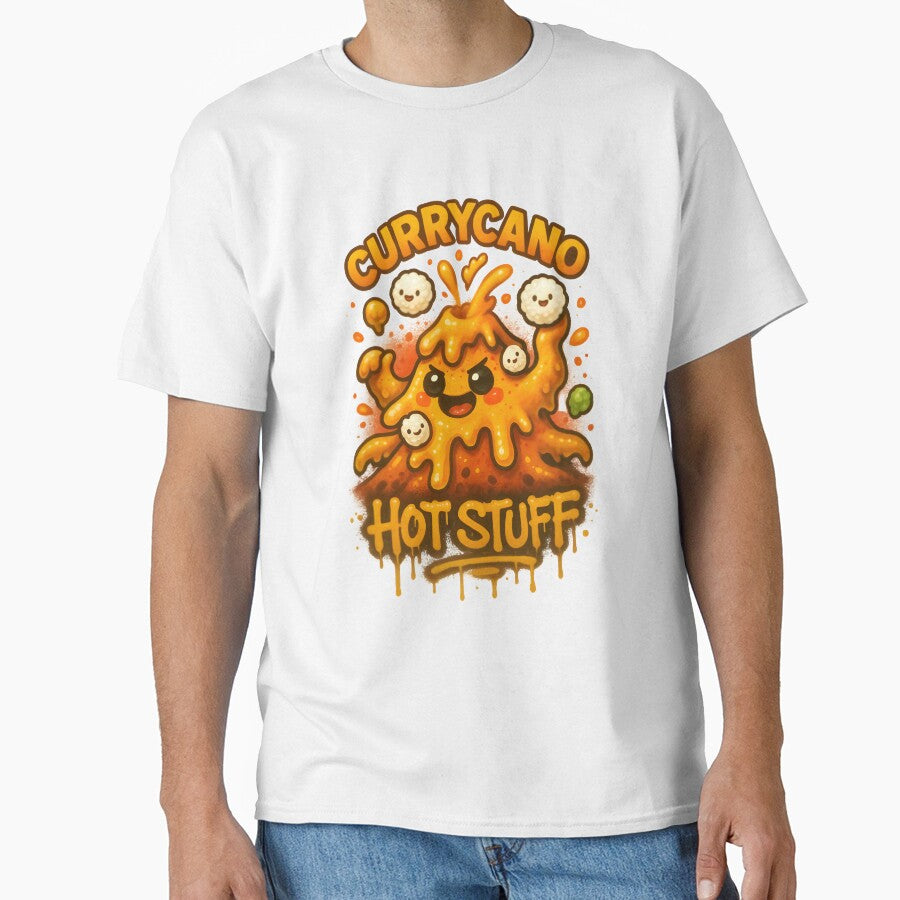Currycano – Spicy Volcano Food Monster Tee by Snackwear Apparel