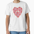 pink red polka dot heart button by teethfairy