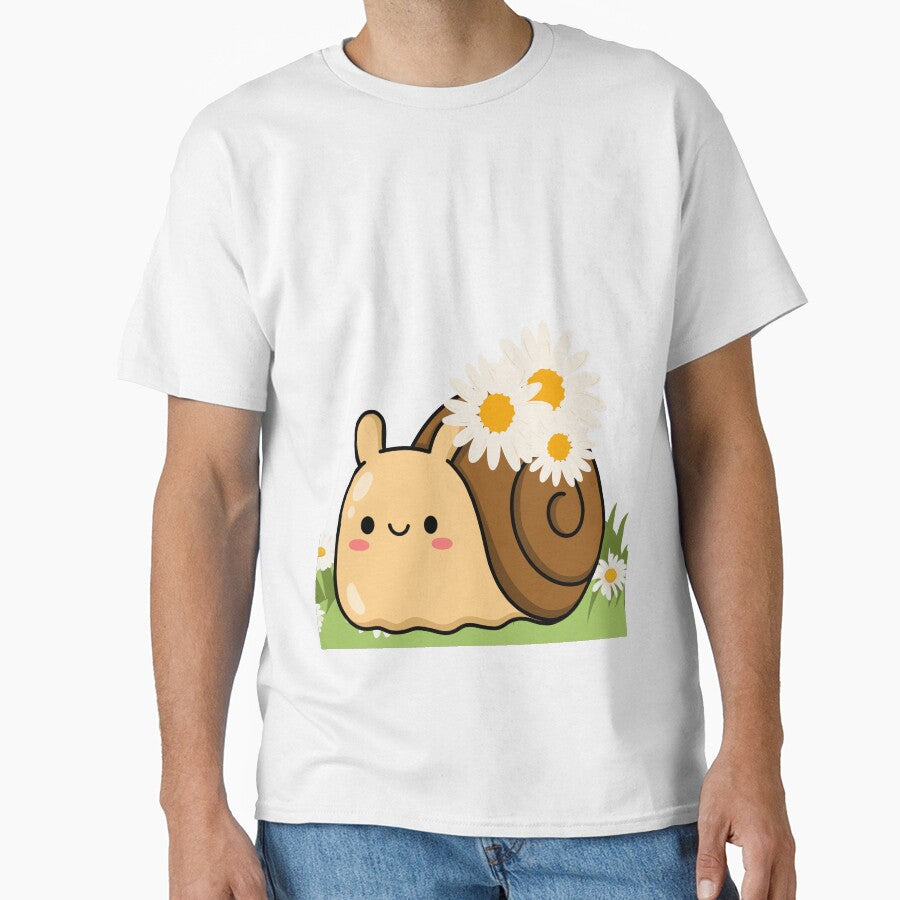 Snail with a Flower – Slow and Bloom Whimsical T-Shirt by OursLab