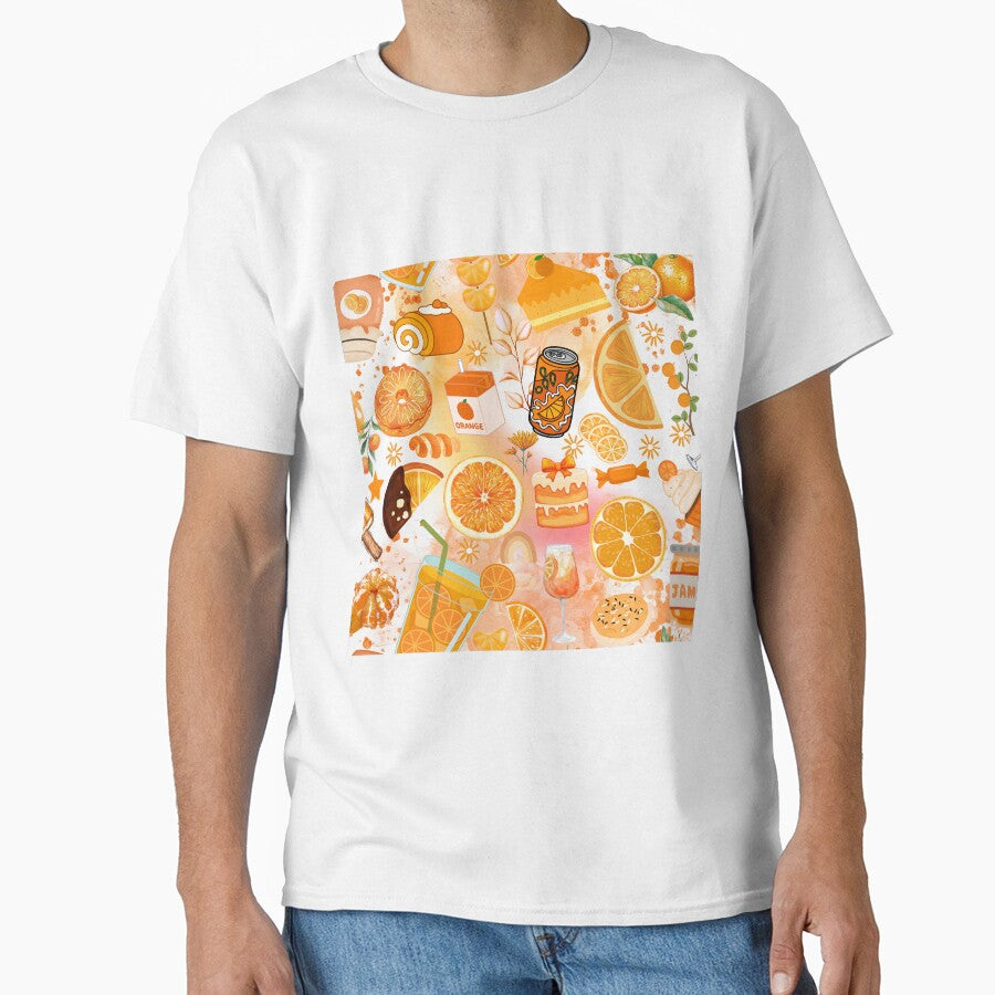 Orange Citrus Pattern on Black – Vibrant Fruit Illustration for Summer, Foodie & Retro Aesthetic by StudioSamanthaa