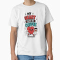 My Heart Runs On Coffee Funny Quote by Gift Phrase Studio