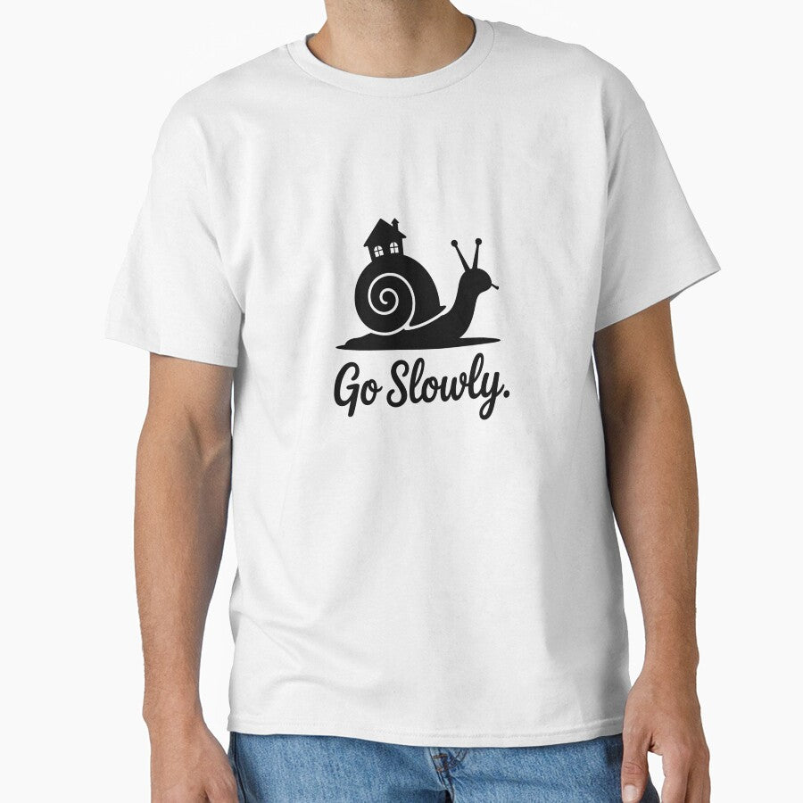 Go Slowly Snail Silhouette Minimalist Calm by Linnea-Arts
