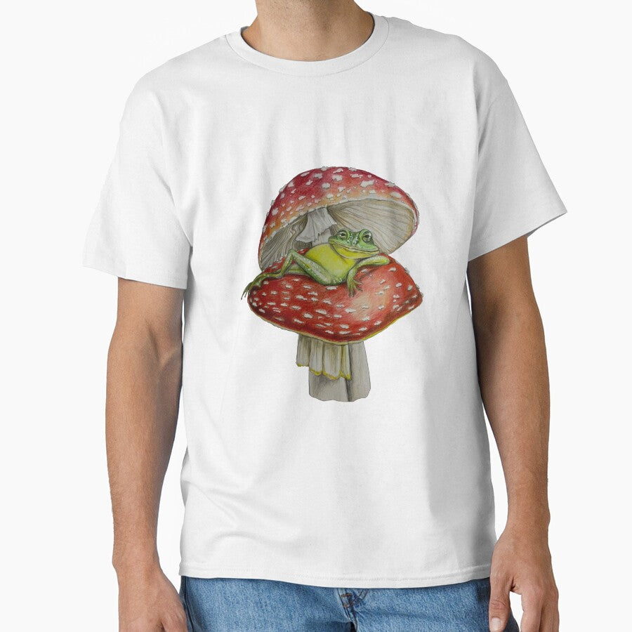 Frog on a mushroom ‘paint me like your French ladies’ by TraceyEvansArt
