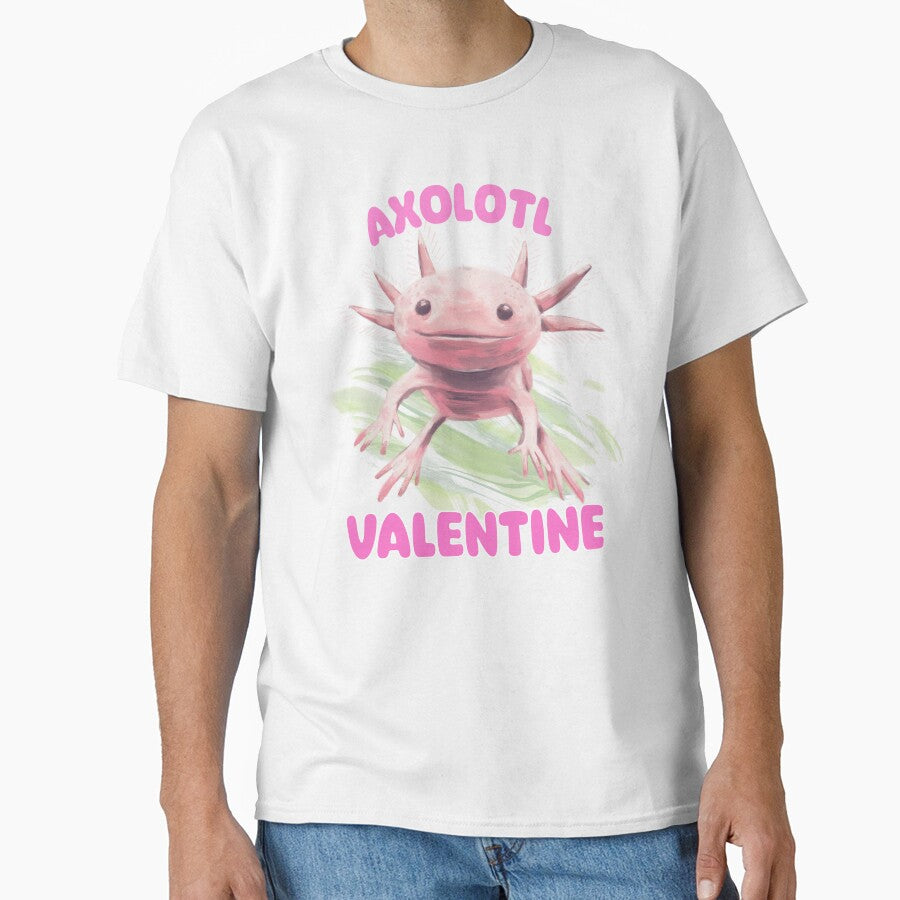 Axolotl Valentine - Whimsical Axolotl Valentine by Fede Prints