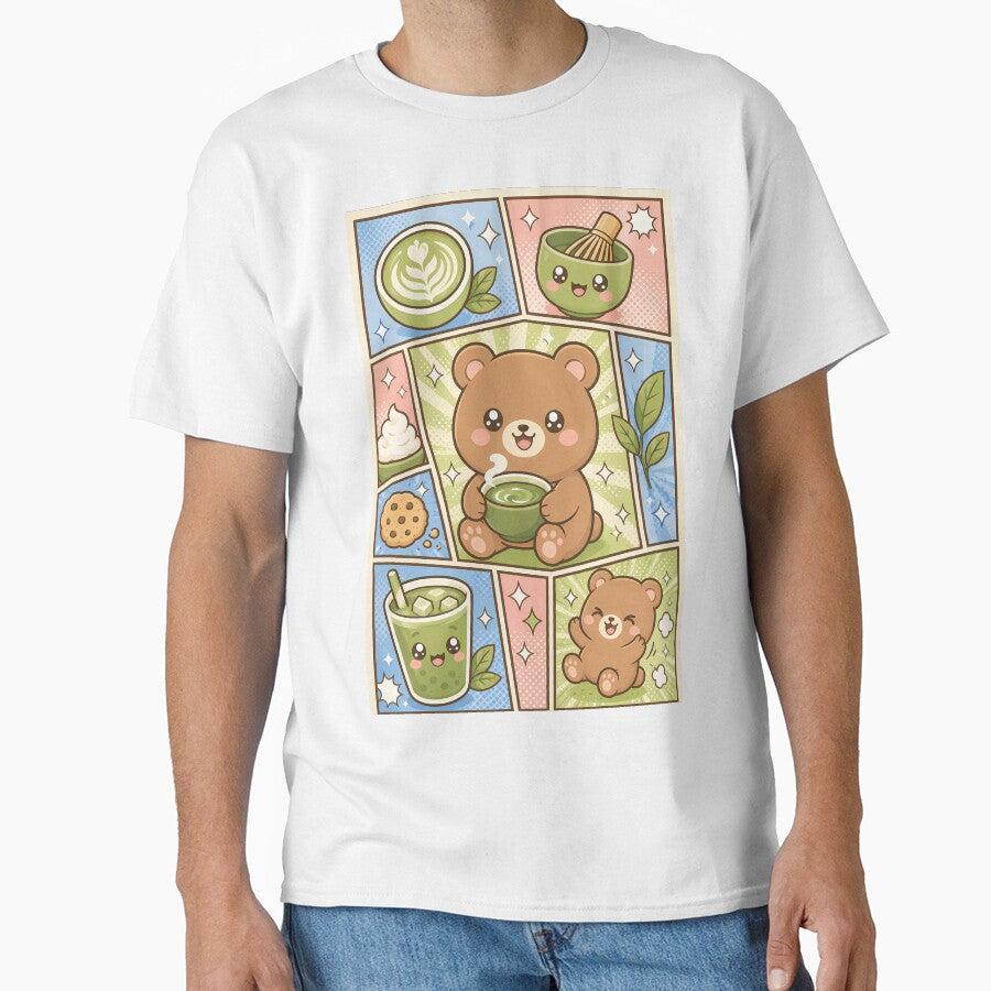 Kawaii Bear Matcha Tea Pop Panels by Magmashup