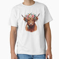 Cute Baby Cow Highland Beautiful Flowers On Head by HEERYAK