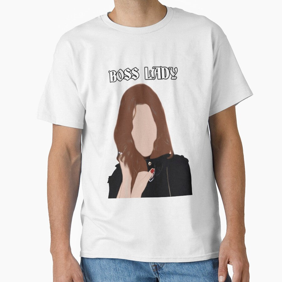 BOSS LADY Straight Text (WHITE) by uruadhikari1020